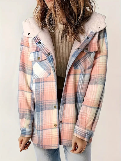 Plaid Winter Jacket Warm Insulated