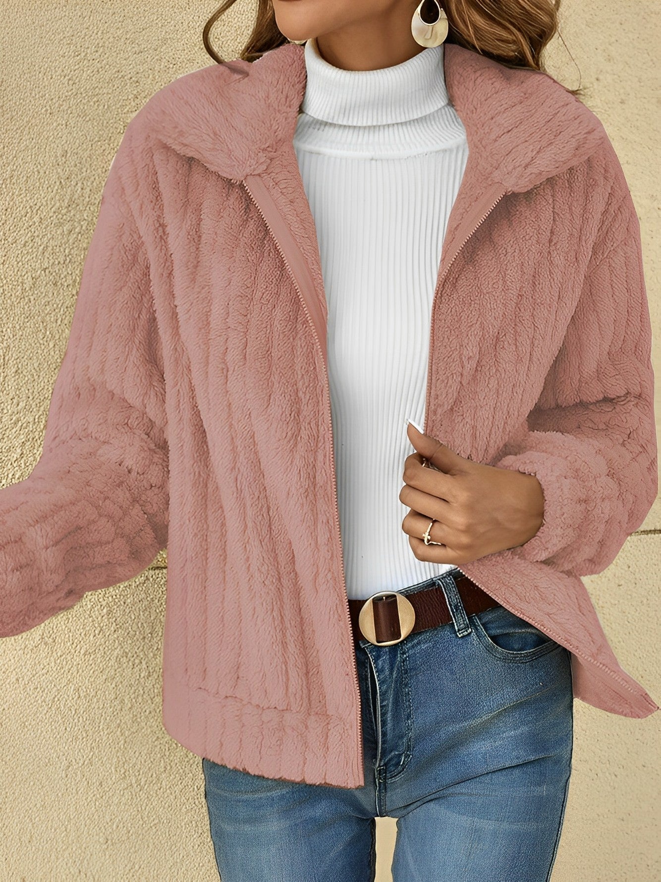 Women's Zip-Up Jacket Comfortable Relaxed Fit