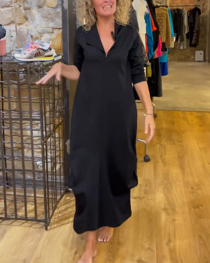 Elegant V-Neck A-Line Dress