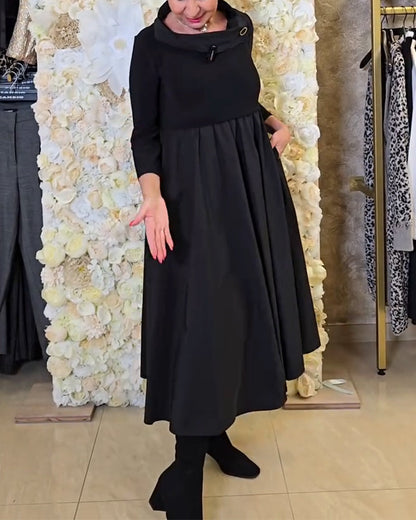 Modische A-Linie Kleid Uni Style - IdealeKleiden