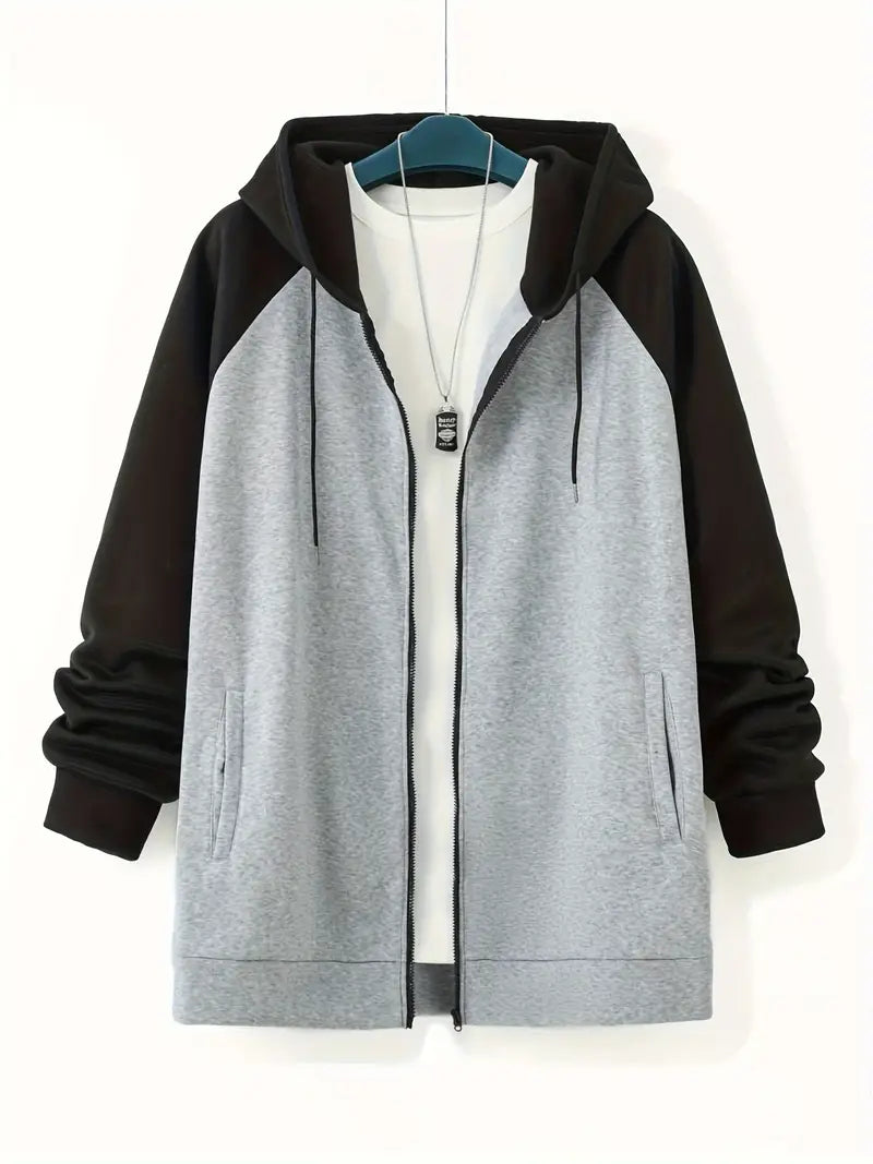 Men's Long Sleeve Drawstring Jacket Elegant