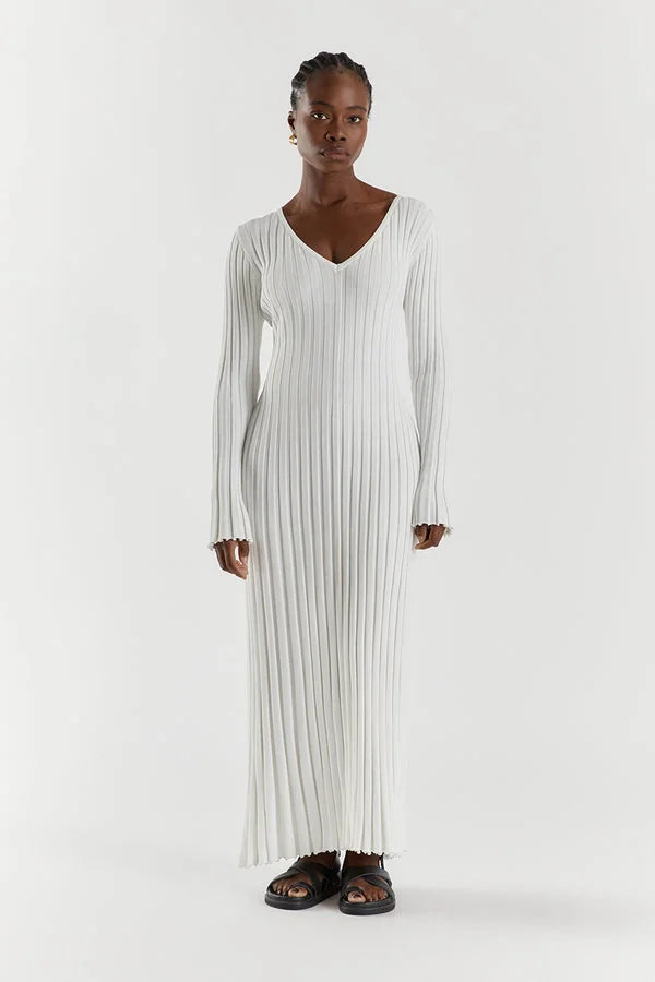 Comfortable Women's V-Neck Midi Dress