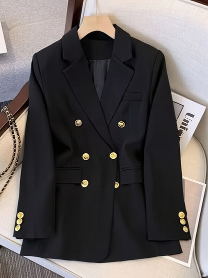 Elegant Women's Blazer Slim Fit Gold Buttons