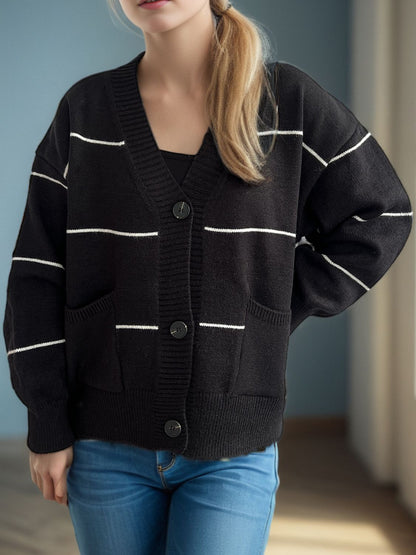 Fashionable Cardigan V-Neck Long Sleeve