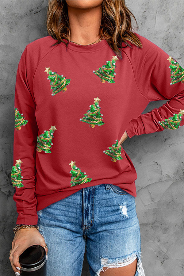 Christmas sweater glitter sequin design