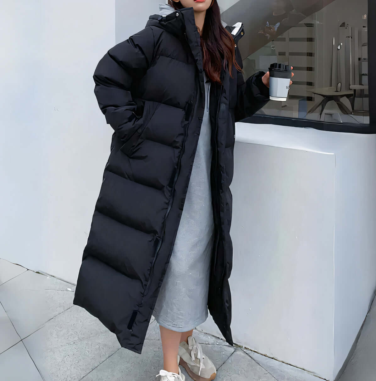 Women's Warm Long Winter Jacket with Hood