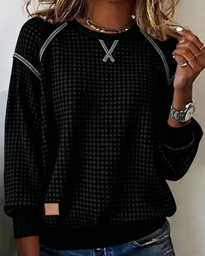 Women's Round Neck Modern Contrast Dress