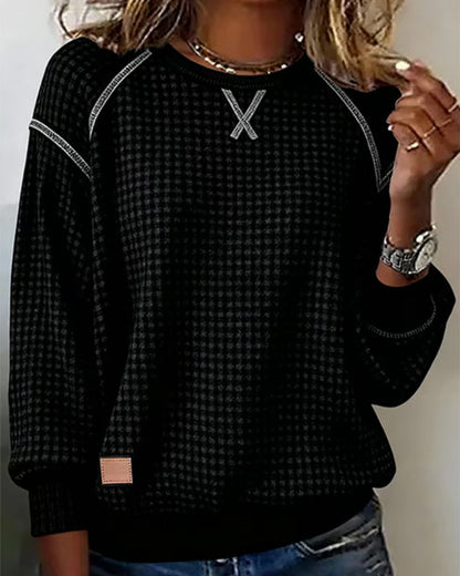 Women's Round Neck Modern Contrast Dress