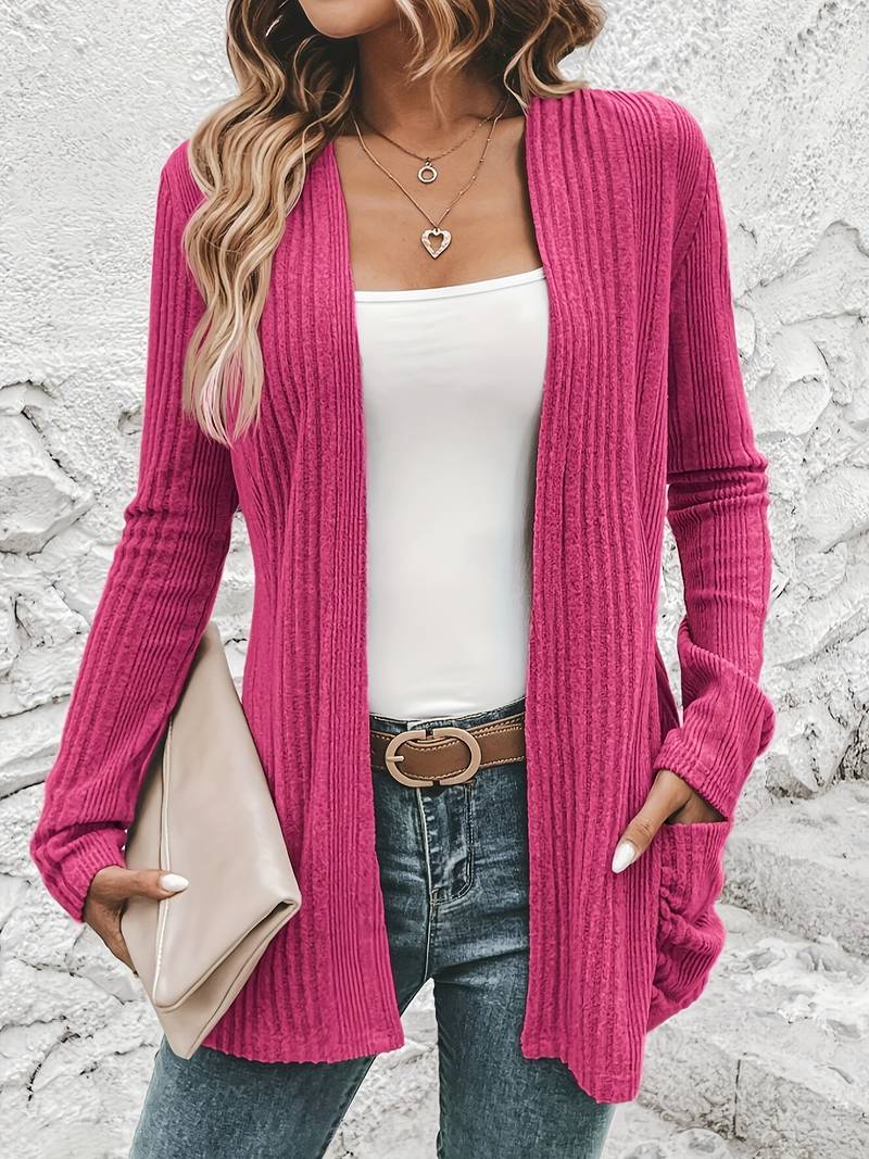 Women's Cardigan Open Front 2 Pockets
