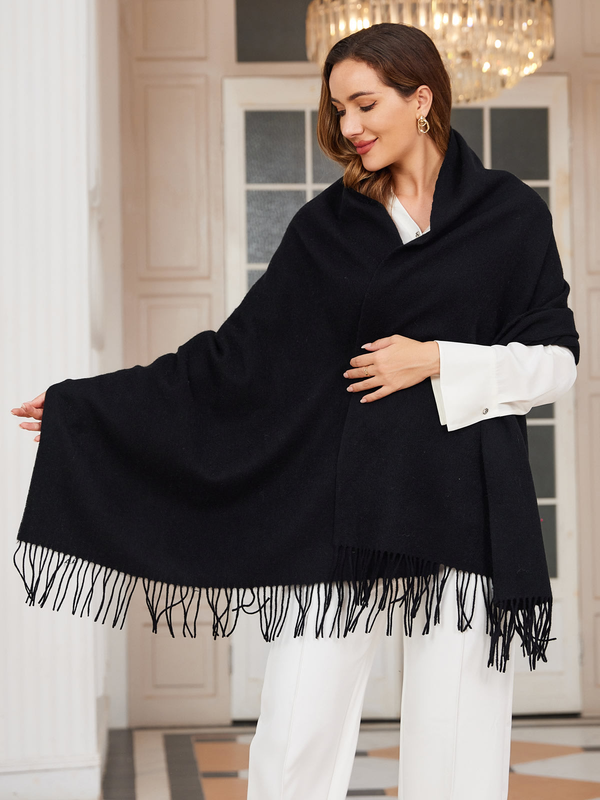 Elegant Wool Scarf Women Luxury