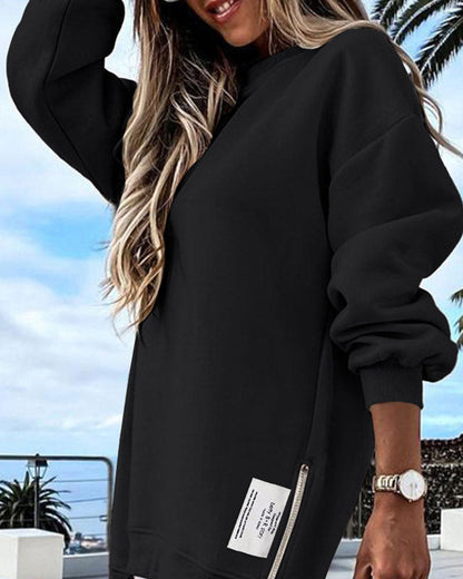Snuggle Dress Sweatshirt Long-sleeved Zipper Trendy