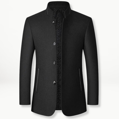 Classic Women's Jacket Wool Blend Elegant Buttons