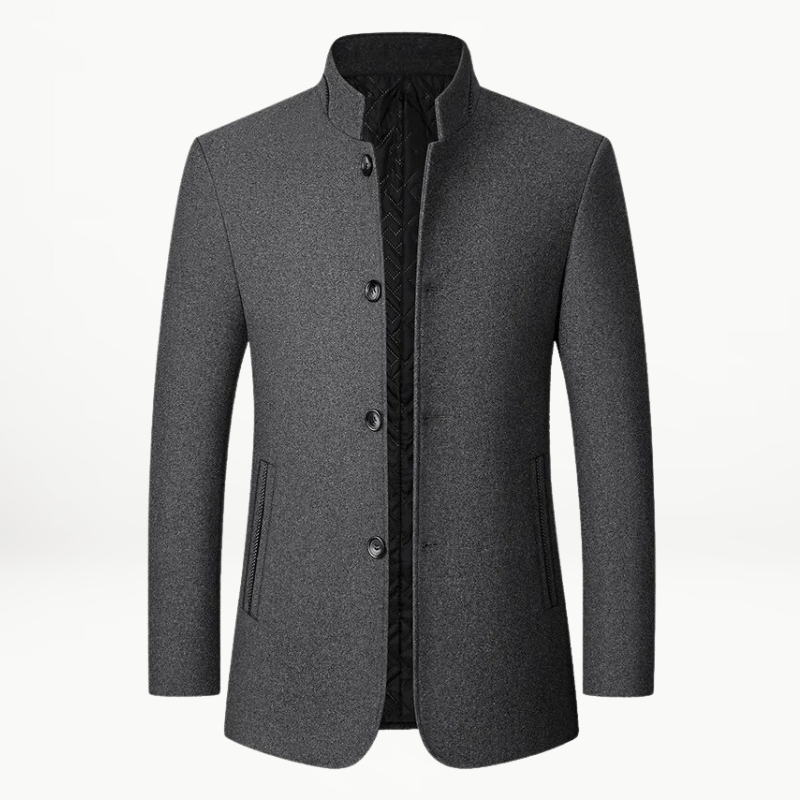 Classic Women's Jacket Wool Blend Elegant Buttons