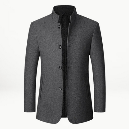 Classic Women's Jacket Wool Blend Elegant Buttons