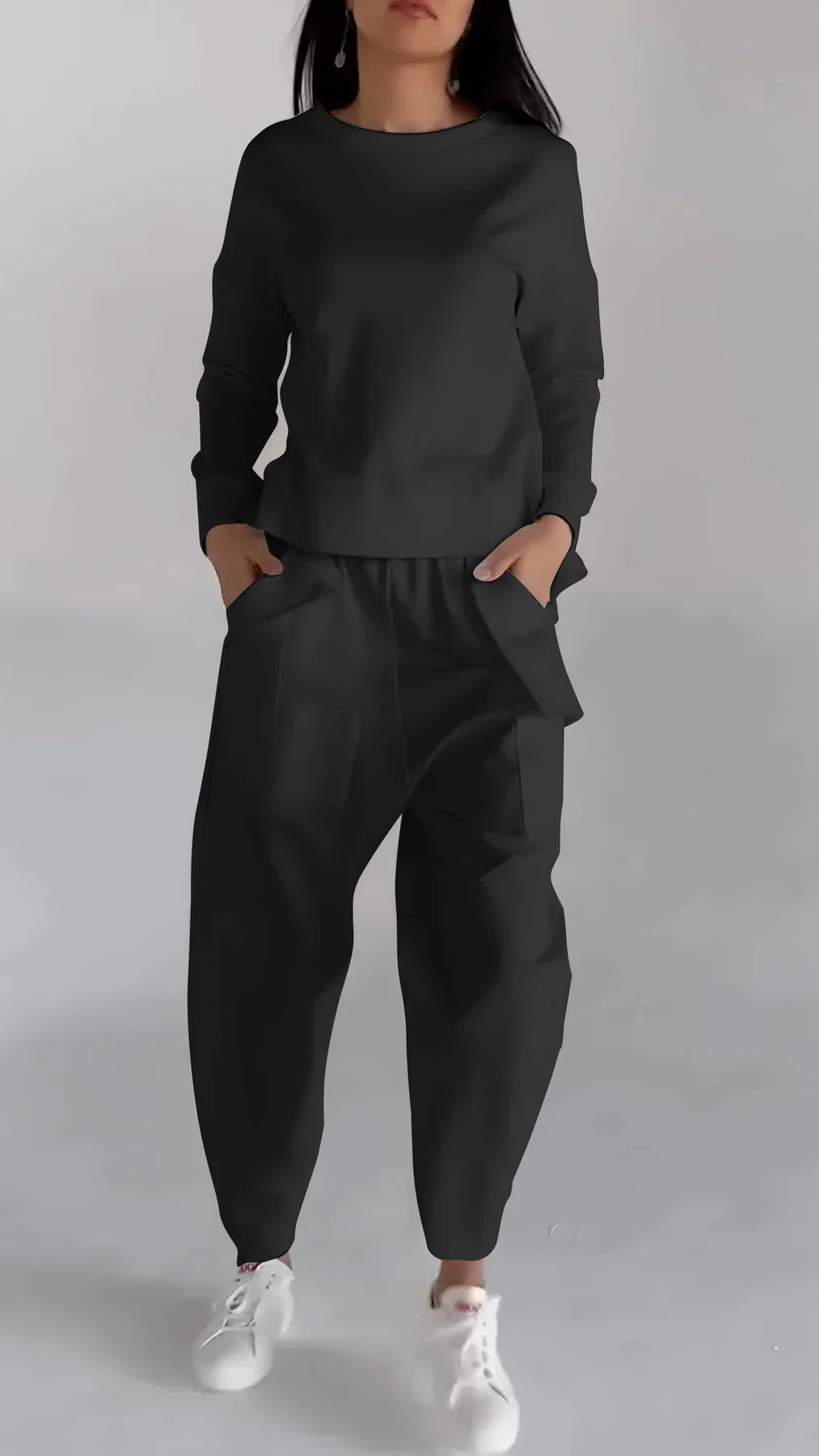 Women's Elegant Cashmere Two-Piece Set Round Neck
