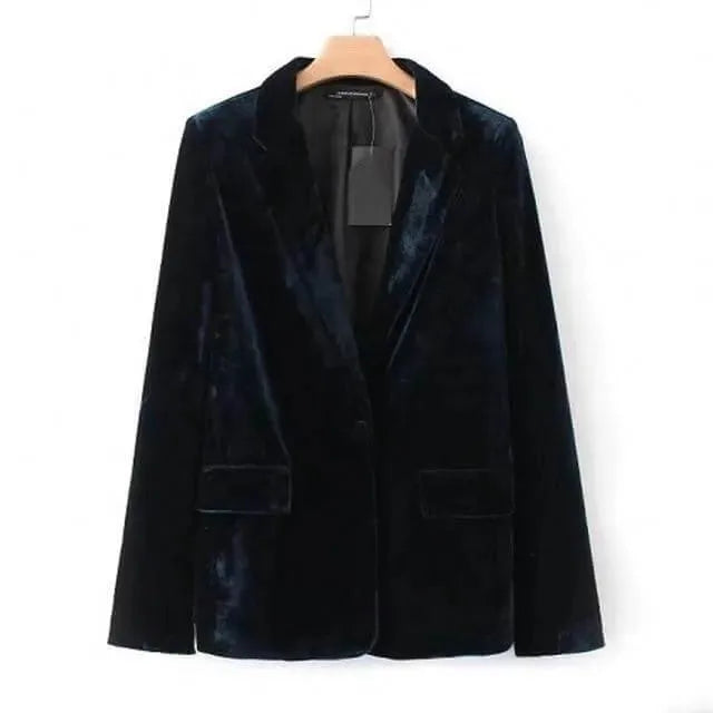 Elegant Women's Velvet-Look Blazer