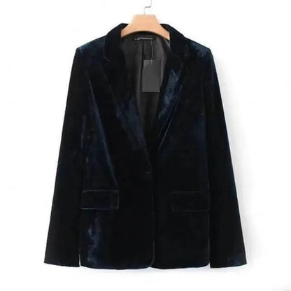 Elegant Women's Velvet-Look Blazer