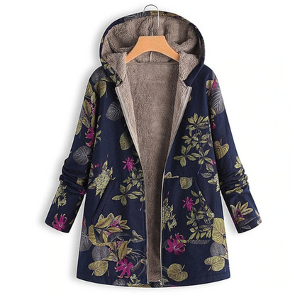 Stylish women's jacket floral pattern warm