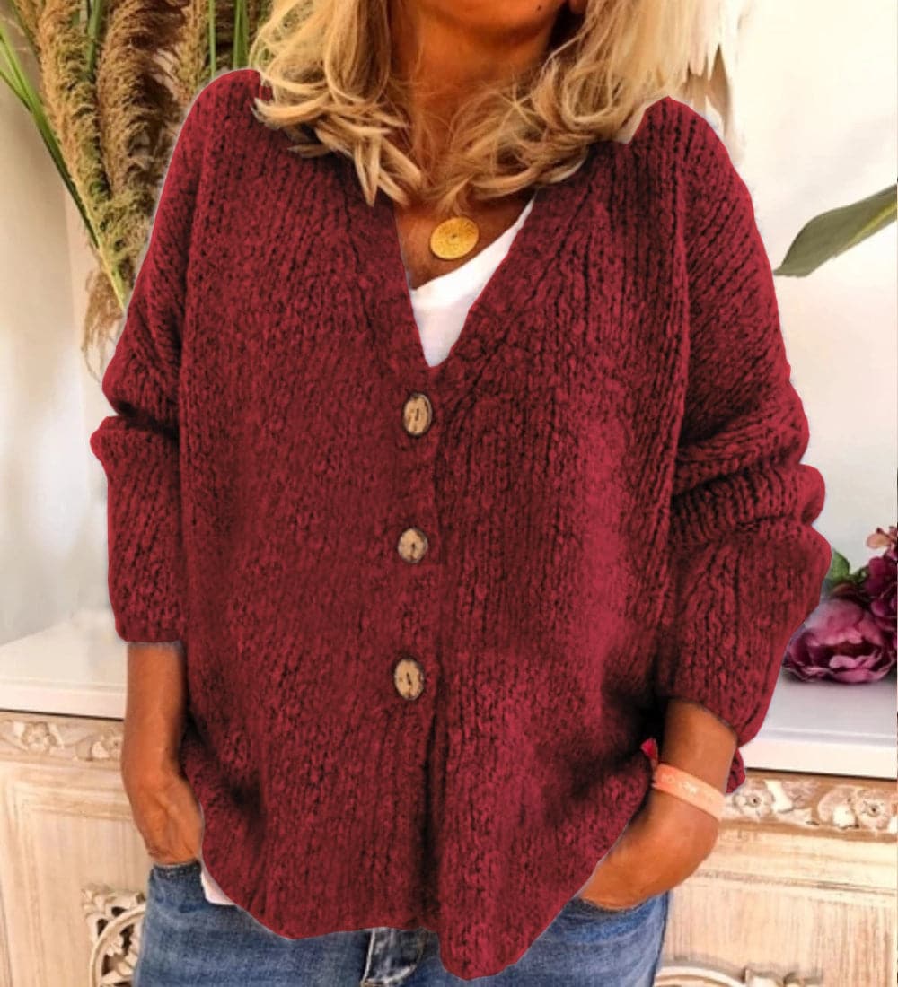 Strickjacke Damen Lockere Passform Weich - IdealeKleiden