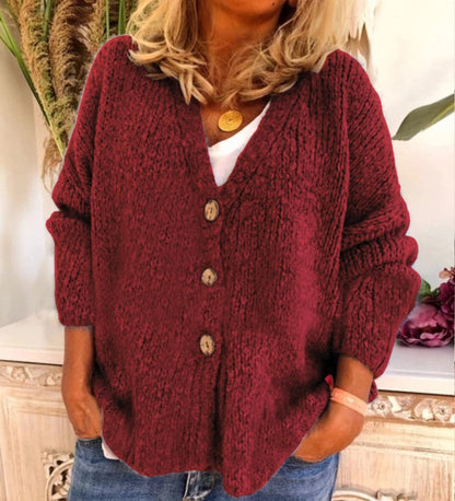 Strickjacke Damen Lockere Passform Weich - IdealeKleiden
