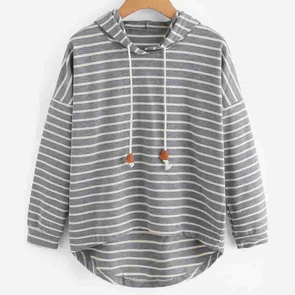 Hoodie Striped Pattern Comfortable Loose-fitting