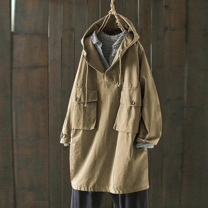 Oversized winter coat with hood and XXL pockets