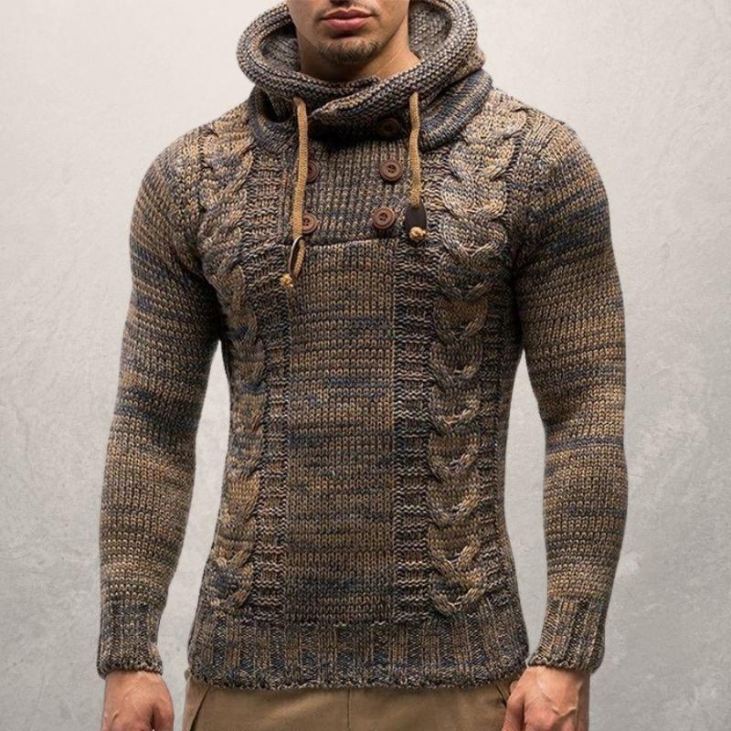 Wool Sweater Hood Slim Fit Modern Fit