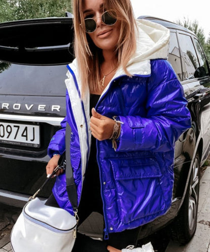 Women's Waterproof Quilted Jacket - Warm Winter Jacket with Hood