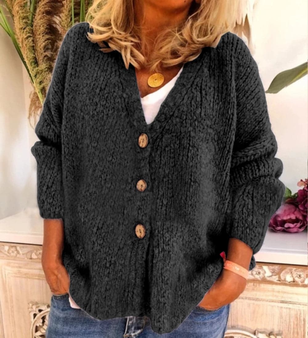 Loose Cardigan for Women Oversized Button V-Neck