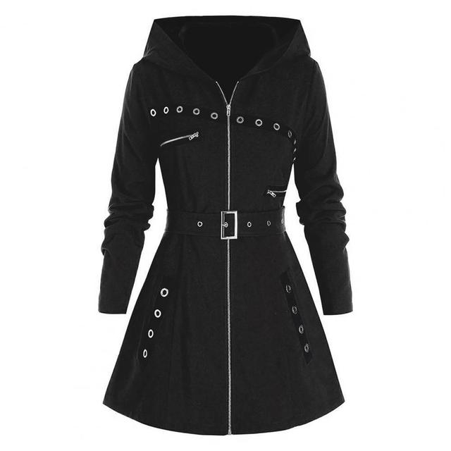 Women's Elegant Long Black Winter Coat