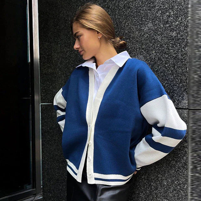 Fashionable Knitted Vest Stripe Design