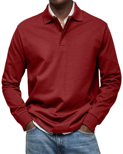 Men's Classic Elegant Long-Sleeve Polo Shirt