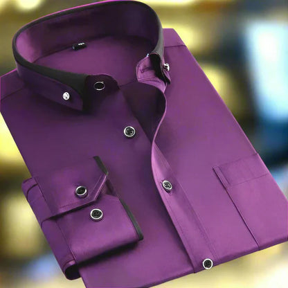 Elegant Long-Sleeve Men's Classic Shirt