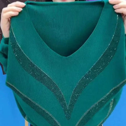 Elegant V-Neck Sweaters for Women Warm Winter Style