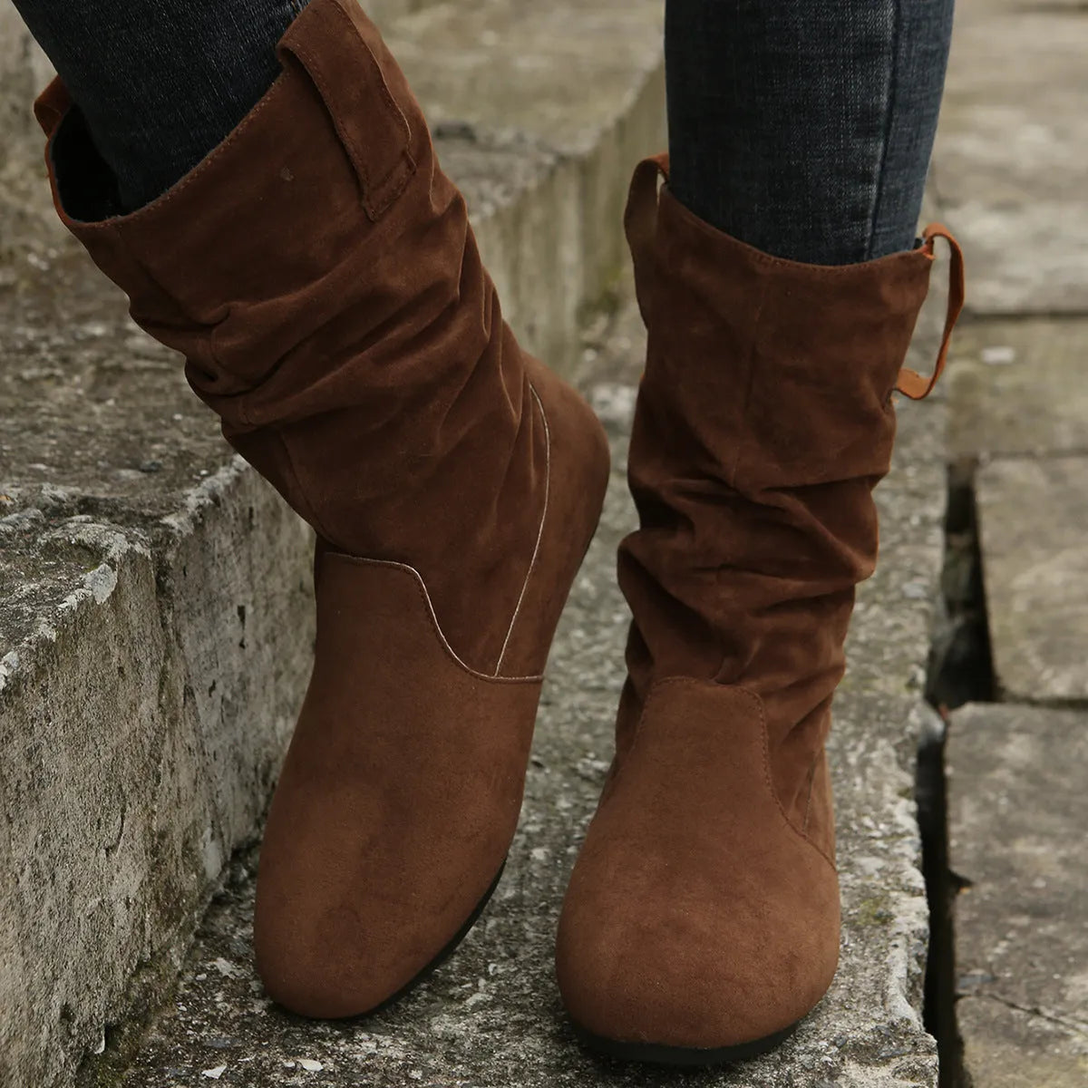 Warm Winter Boots Round Toe Platform