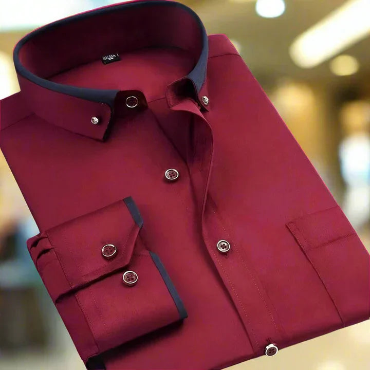 Elegant Long-Sleeve Men's Classic Shirt