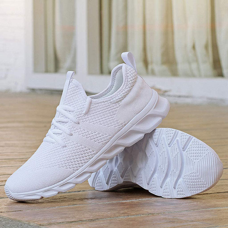 Damen Sportschuhe Strick Optik Schnürsenkel - IdealeKleiden
