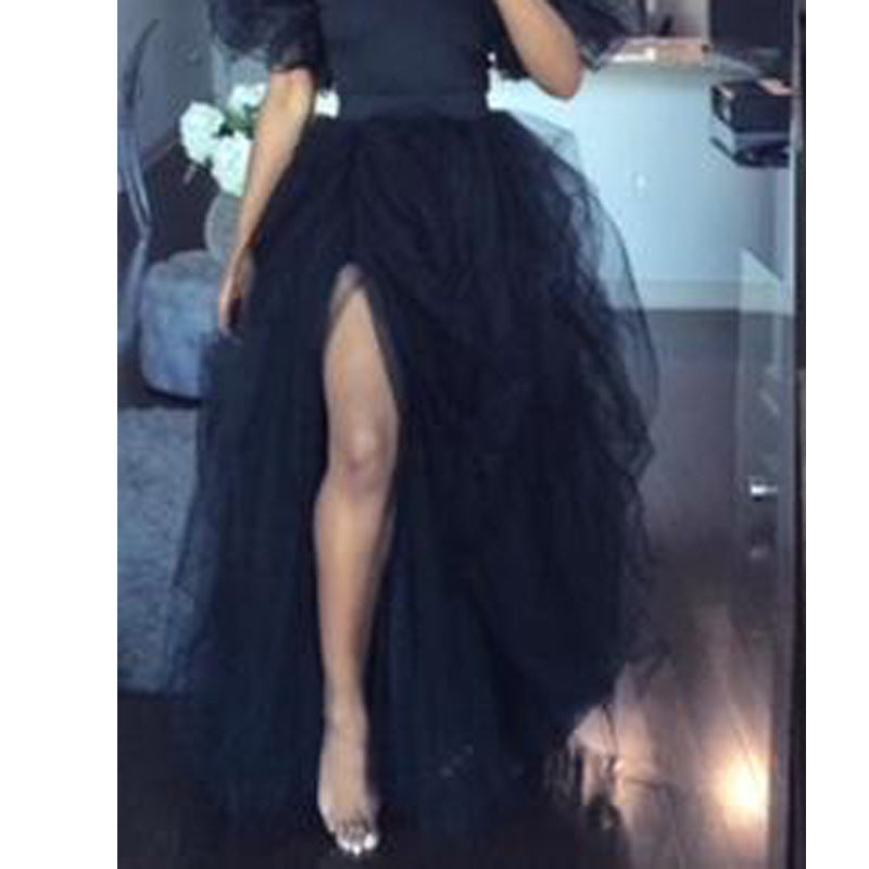 Damen Rock Tüll Elegant Voluminös Schnitt - IdealeKleiden