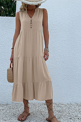Women's Summer Dress Ruffle Details Casual Dress
