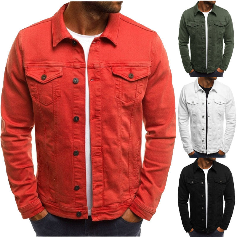Herren Denim-Jacke Klassisch Schnitt Praktisch - IdealeKleiden