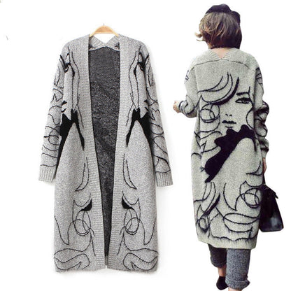 Women's Modern Open V-Neck Knit Cardigan