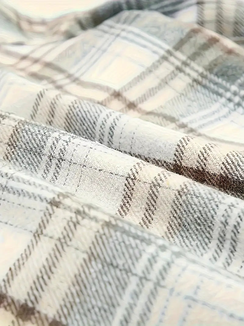 Modische Karo-Jacke Reißverschluss - IdealeKleiden