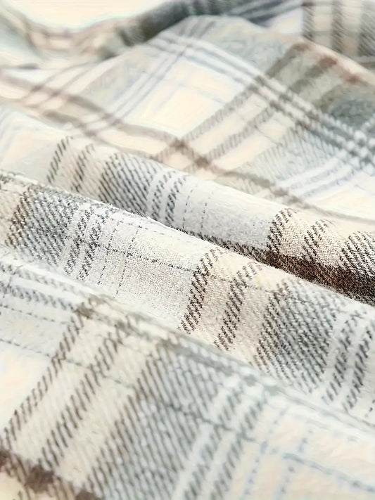 Modische Karo-Jacke Reißverschluss - IdealeKleiden