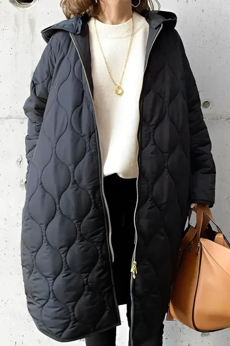 Beautiful Women's Long Classic Quilted Jacket
