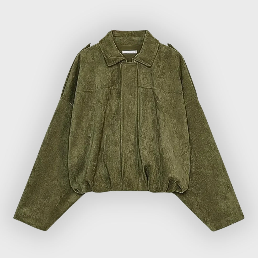 Oversized Suede Leather Jacket Warm & Stylish