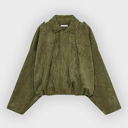 Oversized Suede Leather Jacket Warm & Stylish