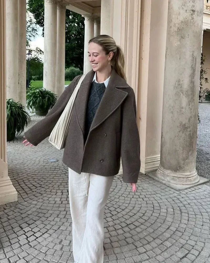 Eleganter Damenmantel Warm &amp; Stilvoll - IdealeKleiden