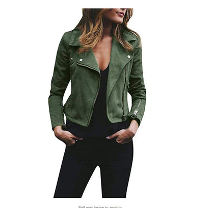 Women's Short Jacket Zipper Long-sleeved