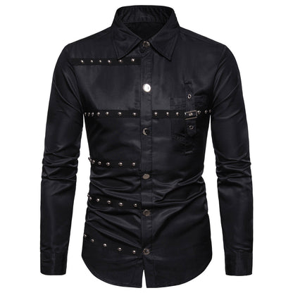 Men's Modern Shirt Rivet Detail Design