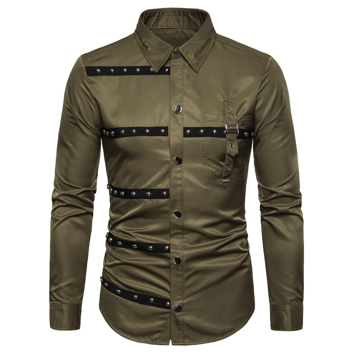 Men's Modern Shirt Rivet Detail Design